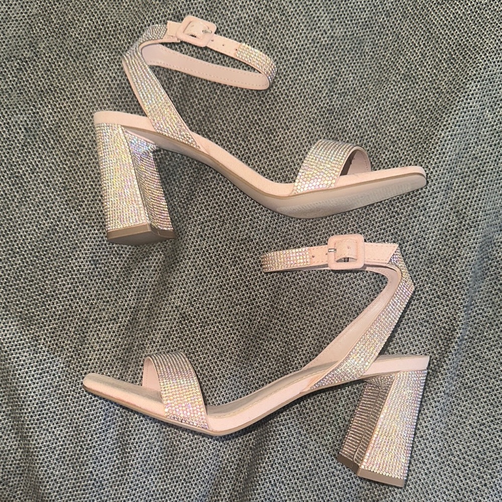 Madden Girl Glamorous Pink Silver Heels
